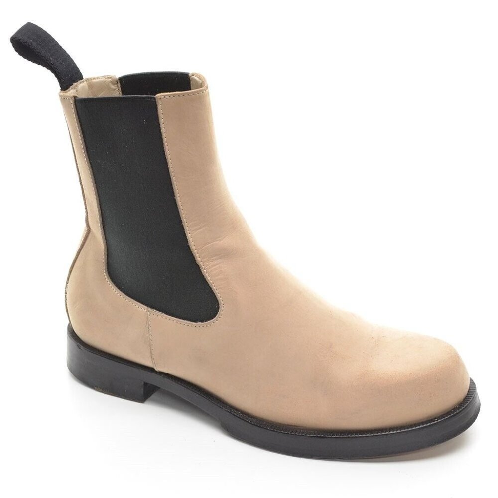 1017 Alyx 9SM Beige Nubuck Pull Up Chelsea Boots 38